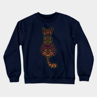 Mandala Cat mute rainbow colours Crewneck Sweatshirt